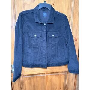 Gap Women's Black Corduroy Jacket Waist Length Size XL